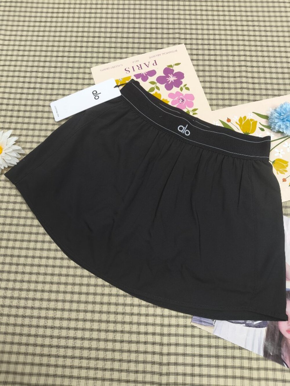 NWT Alo Yoga Black Match Point Tennis Skirt🩰(Built-in Shorts) Fast shipping🚚 - Picture 2 of 7